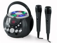 Lecteur SingSing Karaoké CD CD+G Portable Effets LED+ 2 Micros Pour Enfants - Noir
