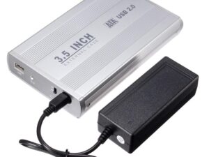 Boîtier pour Disque Dur Externe USB 2.0 SATA HDD 3,5'' + Adaptateur d'alimentation