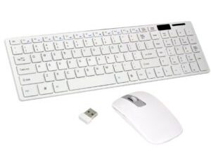Clavier Azerty Mince et Souris Optique Sans Fil 2.4G pour PC/Mac