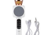 Microphone WS-1816 Bluetooth Sans Fil Hi-Fi à Condensateur Karaoké